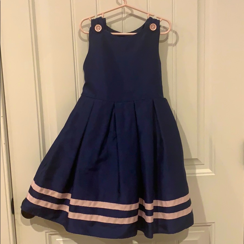Size 6 Little Miss navy blue & pink formal dress